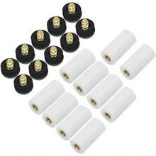 10 Pairs  Billiard Screw-On Tips With Pool Cue Stick Ferrules Soft Tips Kit - White - View 3