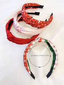 4pcs/Set Women's Snowflake, Santa Claus, Reindeer Fabric Headbands, Sweet Party Headpieces Suitable For Daily Wear And Christmas ,Beauty