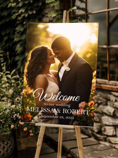 Wedding Welcome Sign Template, Wedding Welcome Board, Modern Photo Welcome Sign Template, Printable Wedding Reception Poster