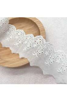 1 pièce de tissu en coton avec dentelle brodée ajourée, accessoires vestimentaires, textiles d'ameublement, décorations pour la maison, nappes, tissu en dentelle (couleur aléatoire)