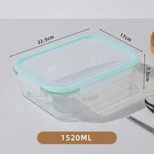 Recipiente de almacenamiento de alimentos de vidrio con tapa | a prueba de fugas, apto para microondas, congelador, apilable, adecuado para cocina, almuerzo, preparación de comidas sobrantes (verde) Caja de almuerzo portátil de gran capacidad adecuada para ensalada de verduras, camping, picnic, desayuno y recipiente de alimentos adecuado para cocina, exterior, hogar y trabajo - Verde - View 11