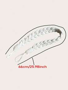 1pc Vintage Rope Silent Door Stopper - Handwoven Fabric Wedge Protects Floor Or Wall, Elegant Home/Office Door Barrier, Easy Installation No Tools Required, Fashionable Decorative Door Clip, Grey & White - Multicolor - View 4