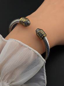 1 st. modernt retro klassiskt rostfritt stål flerfärgat armband för kvinnor, present till mamma, älskare, vän, födelsedag, fest, vacker - Multifärgad - Visa 3
