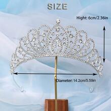 1 Peça Acessório de Coroa Feminina com Padrão Xadrez, Simples, porém Elegante. Confeccionado em Liga de Zinco Durável com Aplicações de Strass, Perfeito para Ocasiões Formais, Casamentos e Trajes de Festa.