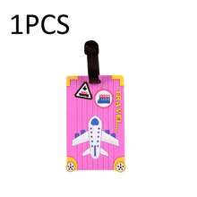 4pcs/3pcs/1pc New Cartoon Airplane Letter Luggage Tag Set, Handbag & Travel Bag Tag, Suitable For Portable Flight & Back To School Christmas Gifts Card Holder Pendant For Travel Holiday Vacation With Name ID Cards - Multicolor - View 15