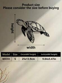 2/1 pièce Décoration murale en métal de tortue de mer, décoration de maison côtière, convient pour la maison, la chambre, la salle de bain, le jardin, la cour, le balcon, le café, décoration murale pour les amateurs de l'océan, décoration de chambre, le meilleur cadeau idéal pour Noël, Halloween, Thanksgiving, pendaison de crémaillère, anniversaire