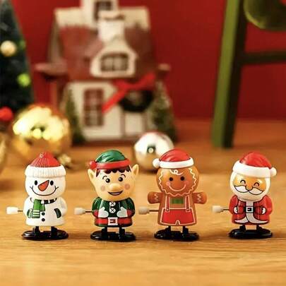 Christmas Wind Up Walking Toys Set | Funny Jumping Elf Snowman Santa | Festive Desktop Decor Gift For Party Home(Some Colors Are Random)