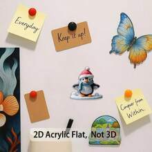 1pc Cute Penguin Refrigerator Magnet With Santa Hat And Scarf - Suitable For Winter And Christmas Decoration, 2D Acrylic Flat Design, Applicable For Refrigerator, Kids Room - Black And White Penguin, Orange Beak And Feet, Ideal Gift For Animal Lovers, Christmas, Winter, Mother's Day, Thanksgiving, Independence Day Holiday Decoration - Compact And Design For Refrigerator Use, 2D Flat, Adorable Refrigerator Magnet, Personalized Refrigerator Magnet, Refrigerator Magnet Strip, Fire Extinguisher Refrigerator Magnet, Refrigerator Magnet, Funny Refrigerator Magnet