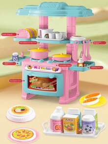 Kids Kitchen Playset, Children Role Play Toy Set, Miniature Cooking Utensils Simulation Kitchen Toy, Parent-Child Interactive Toy, For Boys And Girls, Birthday Gift, Holiday Gift, Halloween Interactive Gift