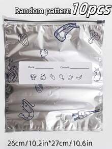 10/20/30入可重複使用鋁箔食品儲存袋，附拉鍊，加厚防漏自封式，適合新鮮蔬果 - 鋁箔保鮮袋 - 查看 16