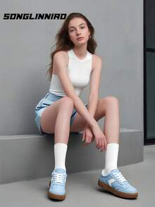 SONGLINNIAO Retro Design Lace-Up Lightweight Running Shoes For Women