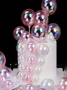 10 piezas de bolas de decoración de pastel transparentes y coloridas, bolas de deseos transparentes y coloridas para celebrar el cumpleaños, el nacimiento, el primer cumpleaños, decoración de cupcakes, decoración de pasteles DIY, perfectas para baby shower, revelación de género, boda, graduación, aniversario, decoración de pasteles, suministros para fiestas de cumpleaños, aniversario de boda y otras celebraciones