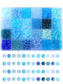 6mm Glass Beads Kit, Round Glass Beads Kit For Jewelry Making, Beads Ideal For Beginners, DIY Arts Crafts, DIY Craft Beads, Best For Friendship