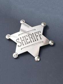 1枚复古新奇美式游戏盾形徽章（男士款） - 銀色 - 查看 6