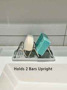 Porte-savon réversible à vagues pouvant contenir 2-3 barres, support à savon en acier inoxydable autonettoyant, support à savon pour salle de bain et douche, étagère à savon pour évier de cuisine, organisateur de savon pour la maison, plateau de rangement de savon pour plan de travail, accessoires de salle de bain résistants à la rouille