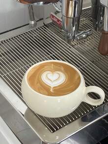 1pc White Ceramic Coffee Cup And Saucer Set For Home Breakfast