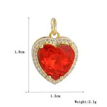 1pc Fashionable Cubic Zirconia Heart Shaped Pendant, Suitable For DIY Bracelet, Necklace, Earrings, Jewelry Accessories For Women, Engagement, Holidays