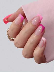 150Pcs Short Square French Gel Nails, Light Pink Deep French Tip Press On Nails, Soft Gel Acrylic Nail Extensions, Manicure Kit Women & Girls - Nhiều màu 6 - Xem 4