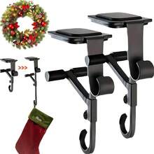 Heavy Duty 2-In-1 Fireplace Stocking & Garland Holder | Adjustable Christmas Mantle Hanger With Dual Hooks | For Holiday Decor, Seasonal Display, Festive Hanging, Traditional Style, Robust Design Christmas Decorations Winter Room Decor Christmas Decorations Home Christmas Gifts Christmas Decor - Multicolor - View 5