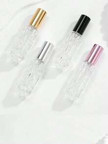 4 piezas de 10ml Botellas de spray vacías transparentes con tapas, contenedores de almacenamiento para cosméticos, perfumes y lociones, herramientas de belleza DIY, fáciles de transportar, adecuadas para viajes y salidas, accesorios de viaje, decoración del hogar y el baño, decoración de otoño, de vuelta a la escuela
