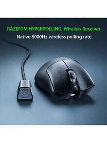 RAZER Deathadder V3 PRO Lightweight Ergonomic Wireless Mouse With 30,000 DPI Precision Tracking, 8KHz Polling Rate Technology, USB-C Charging, And Esports Optimization. Black With 8K Receiver Set.