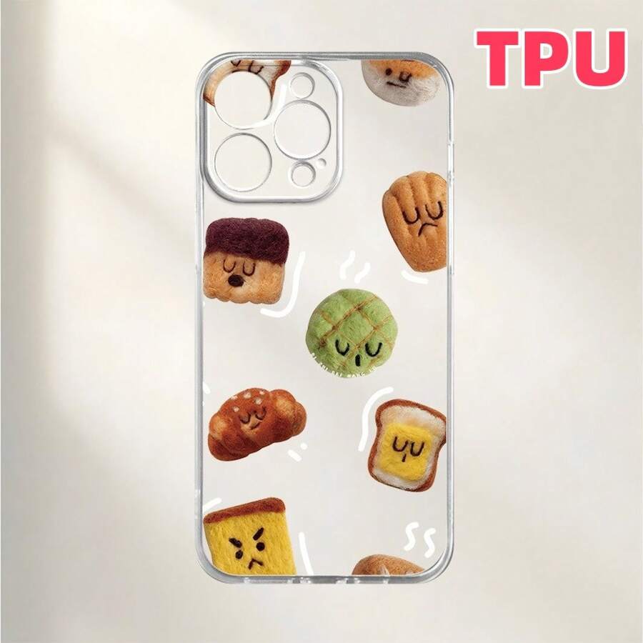 Funda a prueba de golpes de borde suave y moderna. Esta funda transparente para teléfono presenta un diseño creativo de impresión de pan y es compatible con los modelos de 16, 15, 14, 13, 12, 11, XS, XR, X, 8, 7, Mini, Plus, Pro Max y SE. Es un gran regalo para Halloween, Pascua, cumpleaños, o incluso para tu novia, novio, amigos, o incluso esta funda a prueba de golpes es un compañero confiable para tu teléfono. Esta funda a prueba de golpes es un compañero confiable para tu teléfono. - 1 pieza - Ver 1