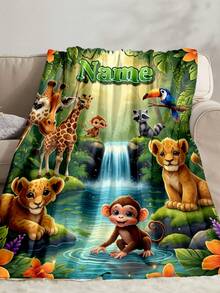 One Custom-Designed Name Blanket, Suitable For Various Occasions Including Beds, Living Rooms, Sofas, Outdoors, Beaches, Camping, And Pets. Personalized Family/Pet/Couple Text-Printed Bedding Blankets, Perfect As A Personalized Christmas Gift, Family Gift, Birthday Gift, Gift For A Friend, Gift For Her, Or Gift For Your Son/Daughter. - 款式1 - 查看 6