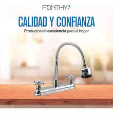 Mezcladora para Baño y Cocina |   Alta Durabilidad y Diseño |   FONTHY (500111) - Cruz flexible de 8" cromada - Ver 4