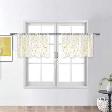 Perdele transparente cu broderie botanică / Perdea transparentă albă simplă cu buzunar / Perdele din voal semi-transparente cu aspect de in, model floral de viță de vie brodate / Pentru dormitor, sufragerie, decor de toamnă, decor de toamnă, decor cameră - Galben - Vizualizare 27