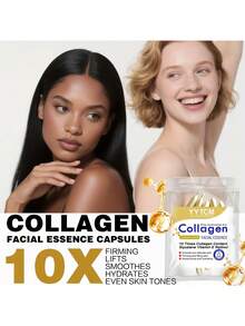 30粒/包 胶原蛋白紧致胶囊精华，保湿，柔滑肌肤，蕴含植物来源角鲨烷、视黄醇、维生素E深层补水精华（0.4克 x 30粒） - 白色 - 查看 8