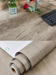 1 Roll Thick Grey Wood Contact Paper For Cabinets Countertops Wooden Grain Contact Paper Self Adhesive Rustic Wood Wallpaper Peel And Stick Removable Wall Paper For Desk Furniture Shelf Stick Wallpaper Self-Adhesive Removable Wall Paper For Cabinets And Drawers Countertops Vinyl