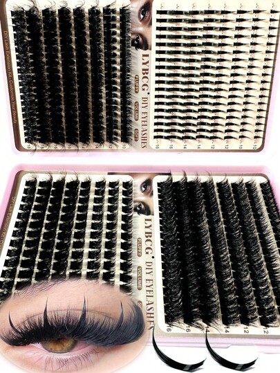 568 piezas Kit de extensiones de pestañas rusas Picos Pestañas individuales 100D 120D Volumen Racimos de pestañas D-Curly Kit 10-20MM Extensiones de pestañas DIY, 6 estilos Racimos de pestañas Picos Pestañas individuales Racimos de pestañas, Aspecto natural multitipos, Pestañas postizas individuales reutilizables segmentadas 40D/60D/80D/100D/120D Wispy y ultra suaves Extensión de pestañas DIY en casa