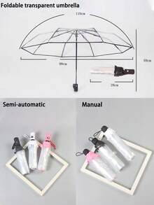 Großer transparenter Regenschirm, regendicht und windbeständig mit automatischem Öffnen und Schließen, langer Schirm, faltbarer transparenter Regenschirm, atmosphärischer Schnee-Regenschirm, 8-Rippen transparent windbeständig, Kuppeldesign, J-förmiger Haken-Griff, Frühlings-Sommer-Auswahl, Brautjungferngeschenke, Zimmer, Strand, Reisen, für Herren, für Damen, Urlaub, niedliche Sachen, Abschluss, Glückwünsche Absolvent, tragbare Werkzeuge, Sommer-Grundausstattung, Sommer-Tragbar - Verschiedenfarbig - Übersicht 10