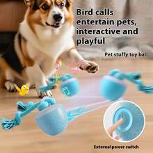 USB 自动滚球狗猫玩具，耐用的狗咬球玩具，狗弹力球玩具，无尽的乐趣和锻炼，适合中小型宠物 - 彩色 - 查看 2