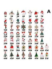 33pcs Mini Acrylic Christmas Decorations, Flat Hanging Ornaments, Miniature Christmas Trees, Figurines With Golden Embroidery Thread, Suitable For Christmas, Home, Party Decoration (Random Styles) - Multicolor - View 8