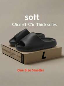 Herren bequeme Slide Sandalen, Sommer Outdoor rutschfeste Plateau Komfort Pantoffeln, eine Nummer kleiner