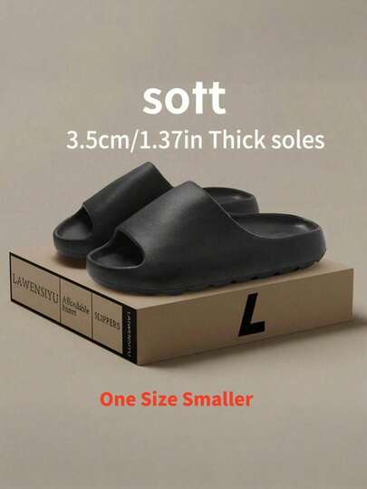 Men's Comfortable Slide Sandals, Summer Outdoor Non-Slip Durable Thick Sole Comfortable Slippers, One Size Smaller