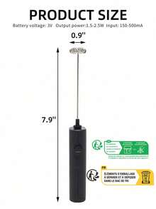 AOYI Portable Milk Frother For Coffee, Small Handheld Drink Mixer With Stainless Steel Whisk, Electric Egg Blender, Kitchen Accessories, Battery Operated Hand Stirrer Wand - Foam Maker For Lattes, Cappuccino, Frappe, Matcha, Hot Chocolate, Dessert (AA Batteries Not Included)