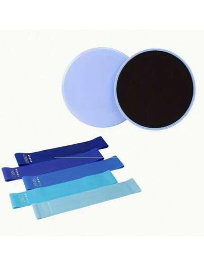 7 件套瑜伽健身训练套装，适合健身房和家庭使用，包括 2 个核心滑梯和 5 个阻力带，圣诞节