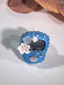 Handmade DIY Rhinestone Rosary Counter Watch, Lightweight & Portable, Cute Floral Decor Electronic Display Mantra Counter, Birthday/Ramadan/Valentine's Day Small Gift, Suitable For Religious Chanting Count During Ramadan, Daily Religious Practice, Ramadan Gift, Portable For Carrying