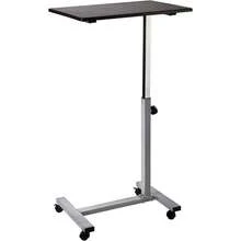 Airlift Height Adjustable Mobile Rolling Laptop Cart Computer Workstation Desk, Table Home, Office, Classroom, Hospital, Wheels, Black, Flat 24 New Model - Negro + Soporte para cama (24") - Ver 2