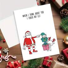 1pc, Unique Merry Christmas Card With Envelope, To Mom, Dad, Daughter, Sister, Wife, Friend Etc, Suit Every Recipient, Christmas Tree, Santa Claus, Snowman, Season's Greetings, Sleigh Bells