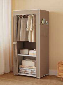 1pc Simple Wardrobe Closet, Bedroom Storage Cabinet, Large Capacity, Sturdy And Durable Hanging Clothes Closet