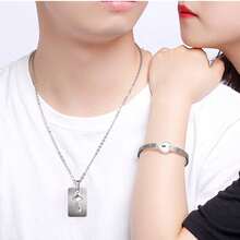 Couple Bracelet Concentric Lock Love Lock Titanium Steel Key Bracelet - Silver - View 6