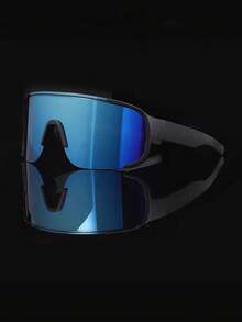 New Cyberpunk Style Large Frame Fashion Sunglasses, Suitable For Commuting, Cycling, Unisex, Lightweight & Transparent, All Season