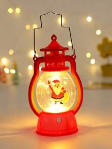 3 piezas - Linterna de Papá Noel con LED parpadeante, mini linterna decorativa estilo occidental, centro de mesa, lámpara colgante pequeña vintage para camping, adornos a granel para boda vaquera, Navidad, lámpara de mano vintage de aceite para decoraciones navideñas interiores y exteriores, naranja, decoración navideña, luz de mesa navideña, luz de noche, decoración creativa navideña, regalo de Navidad