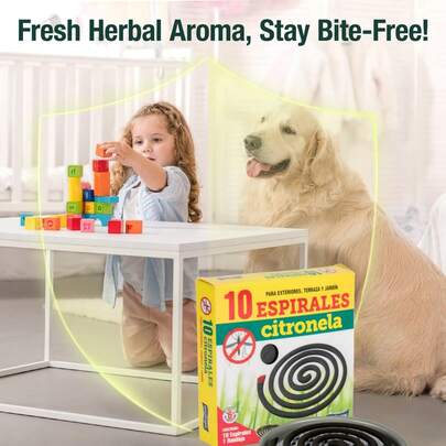 1 juego de 10 bobinas antimosquitos de citronela, aptas para exteriores/patio/jardín, eficaces para repeler mosquitos; los ingredientes naturales son más confiables.