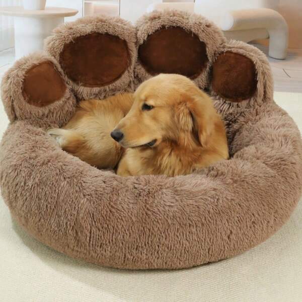 1 Stück Bärenpfoten-förmiges, weiches und atmungsaktives gepolstertes Haustier-Bett, bequem für Katzen und Hunde aller Größen, geeignet für alle Jahreszeiten