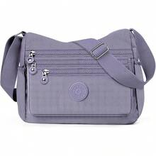 Bolso Crossbody para Mujer de Nailon Impermeable – Bolso de Hombro para Mujer, Bolso Bandolera con Múltiples Bolsillos y Correa Ajustable, Ideal para Viajar o Escuela - Azul claro - Ver 8