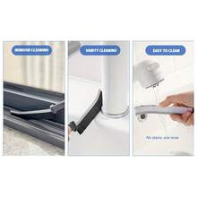 1 pieza Cepillo de limpieza multifuncional de plástico con ranura para ventana y cerdas duras - Mango cómodo, para limpiar ranuras de lavadora, grietas del baño, encimeras de cocina, usando herramientas de limpieza. Durante el embalaje y el transporte, el producto puede tener arañazos, desgaste leve, arañazos, descascarillado de pintura, suciedad, ligero sangrado de color, etc. Estos no son problemas de calidad y no afectan el uso normal del producto.